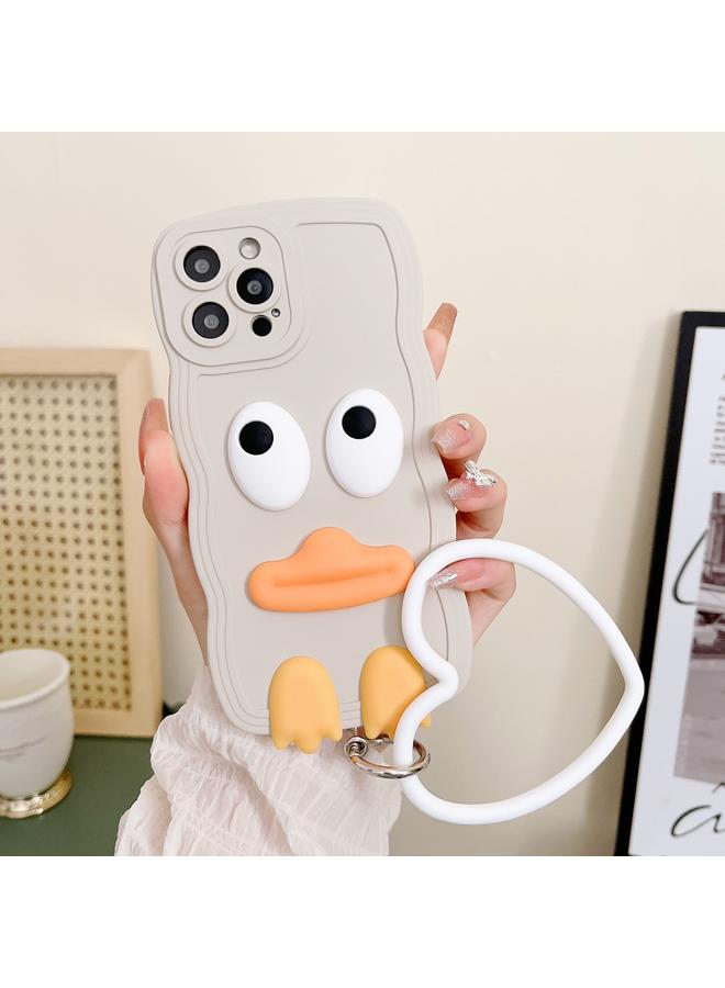 اس-توب جراب لهاتف iPhone 11 من السيليكون بحافة وافية وغطاء كبير على شكل بطة مع سوار معصم - Image 1