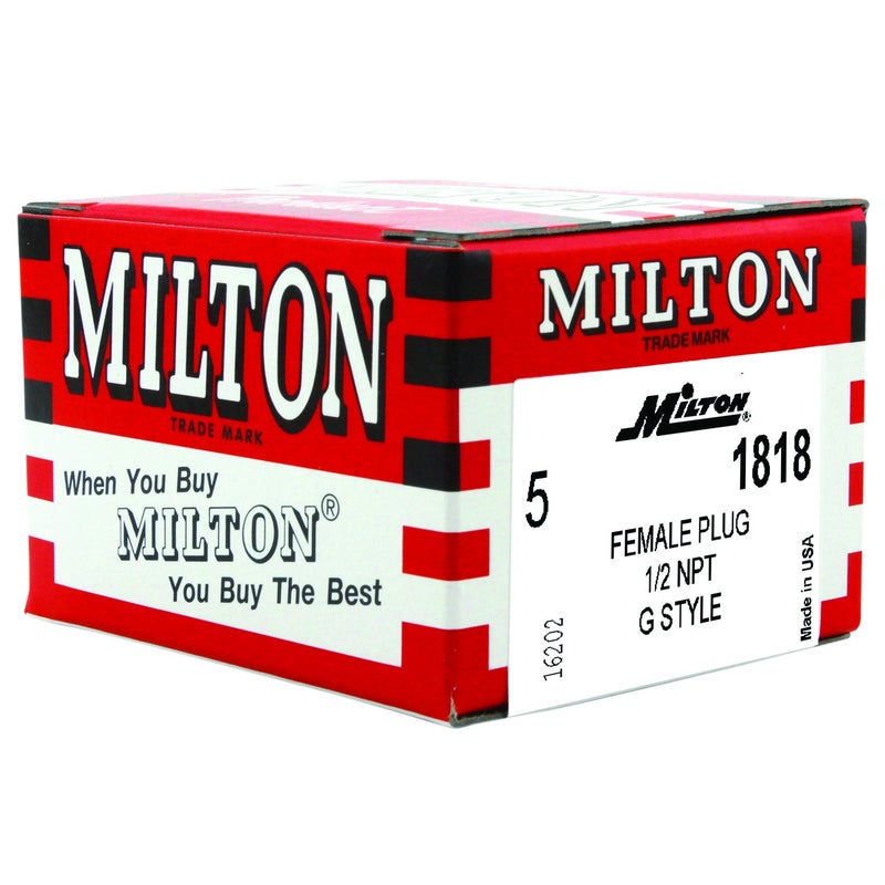 Milton 1818 1/2(0.5) Inch FNPT G Style Plug - Box of 5 - Image 2