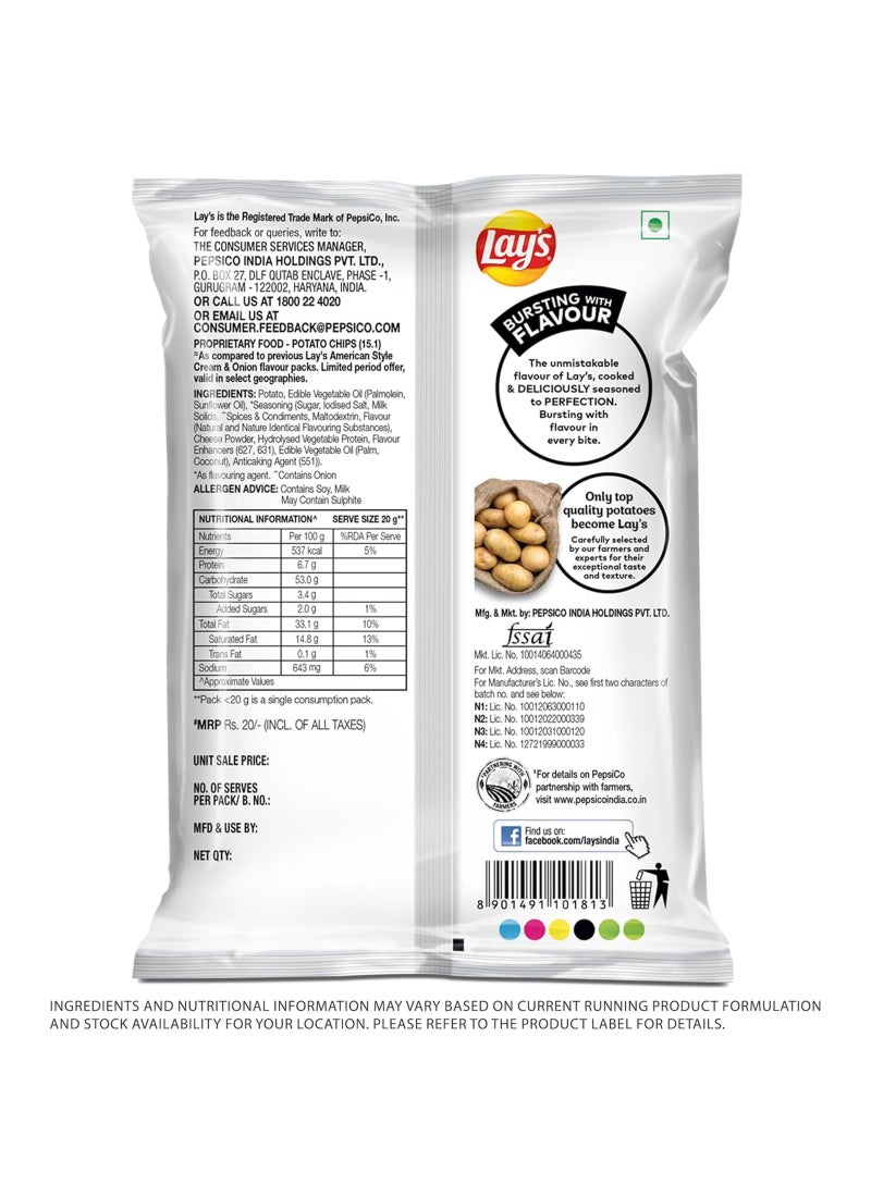 Lay's American Style Cream & Onion Chips 52.9gm - Image 2
