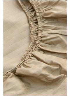 Hotel Linen Klub King Fitted Sheet 1Pc 100 Percent Cotton 250Tc Dobby Box Sateen Size: 200X200+30Cm Beige  - Image 5