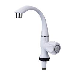 JOGI PVC Swan Neck Tap for KitchenBathroom Wash Basinsfaucets Big Neck White Pack of 2 - Image 4