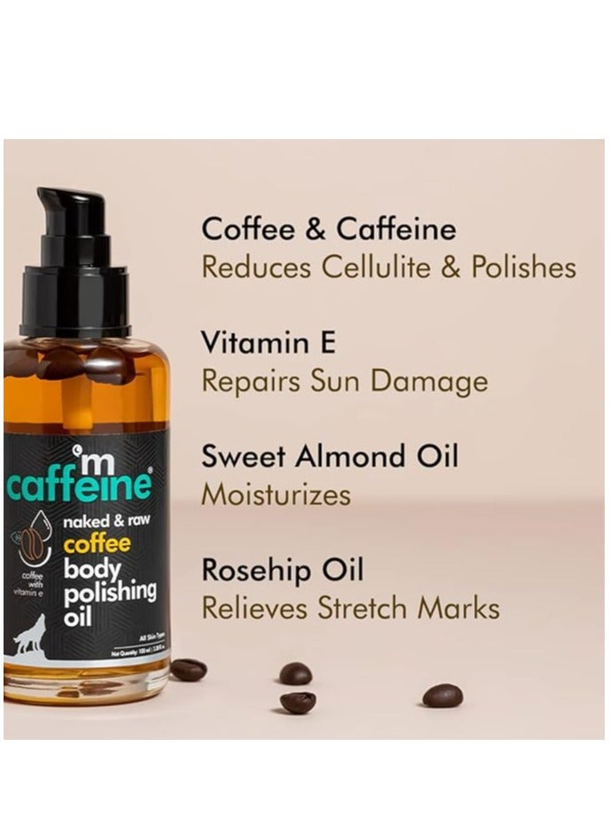 MCaffeine mCaffeine Coffee Body Polishing Oil (100ml) with Olive Oil & Vitamin E | Reduces Stretch Marks & Cellulite | Natural, Vegan Oil for Soft, Moisturized Skin | Perfect for Daily Use  - Image 2