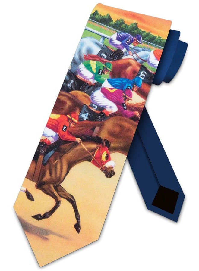 Three Rooker Horse Racing tie Mens Necktie - Image 1