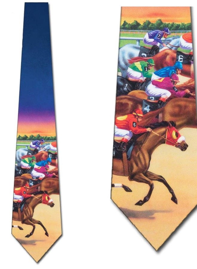 Three Rooker Horse Racing tie Mens Necktie - Image 2