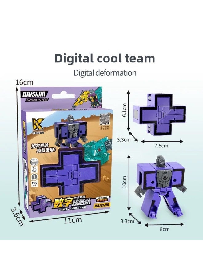 Case Home Digital Deformation Toy Children's Robot Digital 0-9 Assembled Fit Educational Package Boy Toy-Color:Symbol 【Plus】】 - Image 1