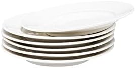 Vikko Appetizer Plate Set of 6 Restaurant Style 65 Round Saucer Plates Fine Porcelain Dessert Plate Dishwasher Safe - Image 1