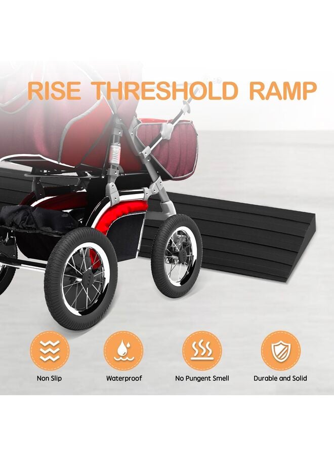 Threshold Ramps 3” W x 3.3' L x 0.5''H for Doorways Self-Adhesive Rubber Ramps for Door Threshold Rubber Door Threshold Ramp for Wheelchair Stroller Scooter Reducer Ramp Black - Image 4