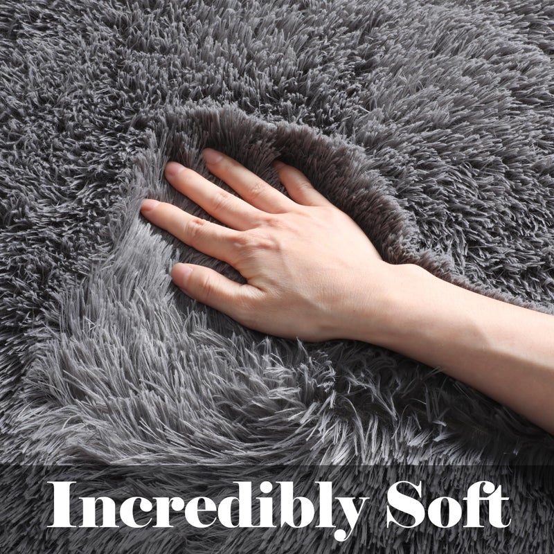 ONASAR 2x6 Grey Runner Rugs for Bedroom Living Room, Fluffy Bedside Hallway Throw Area Rug, Gray Ultra Soft Plush Furry Floor Carpet Mat for Nursery Kids Dorm Closet Home Decor Aesthetic - Image 2