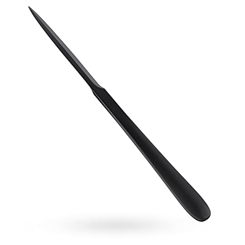 MUSROD 9" Black Metal Letter Opener with Minimalist Design, Safe Double Edge Blades, Anti-Fingerprint Long Handle, Mail Opener Paper Knife Tool Envelope Opener - Image 1