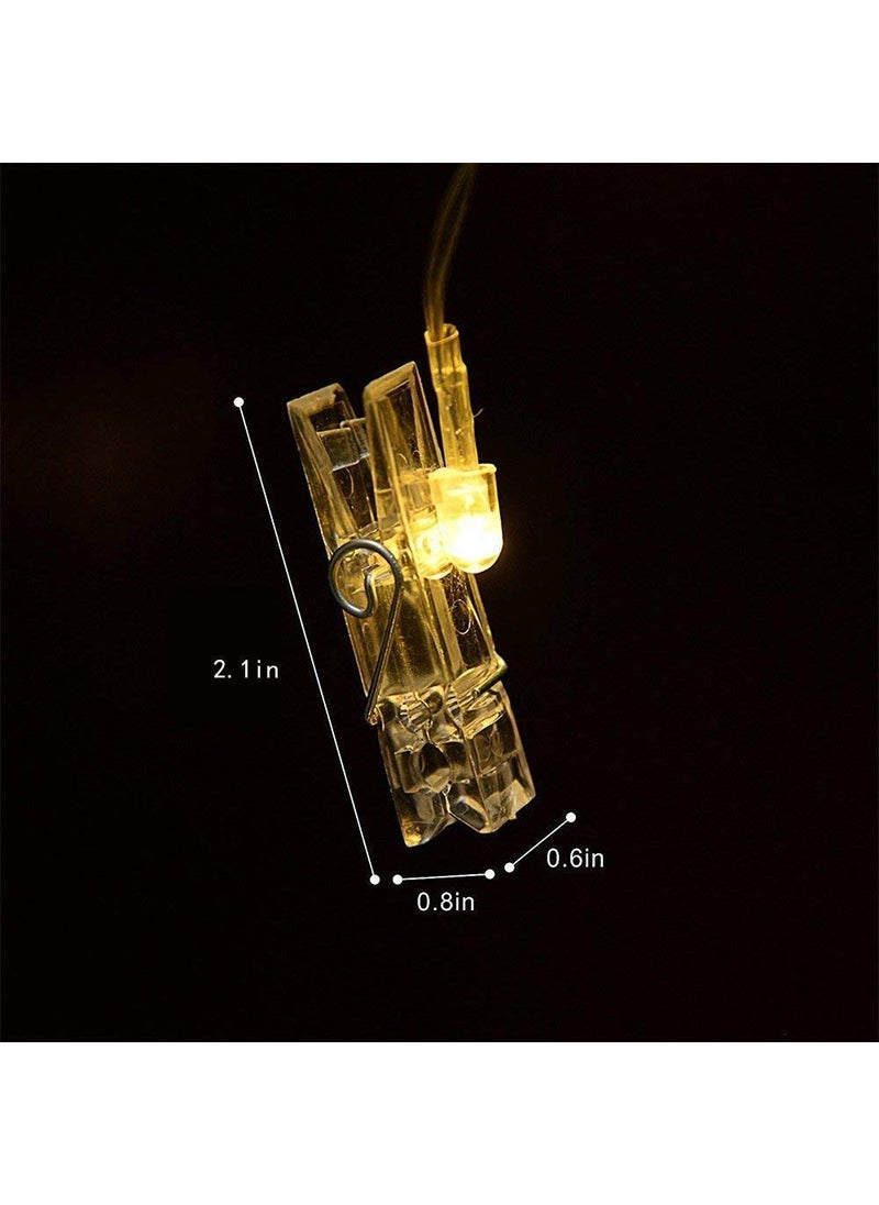 Sage Square Sage Square Set of 20 LED Photo Clips String Lights Fairy Wedding Anniversary Party Home Decor for Hanging Photos Cards and Artwork 10 Feet 1 Set  - Image 5