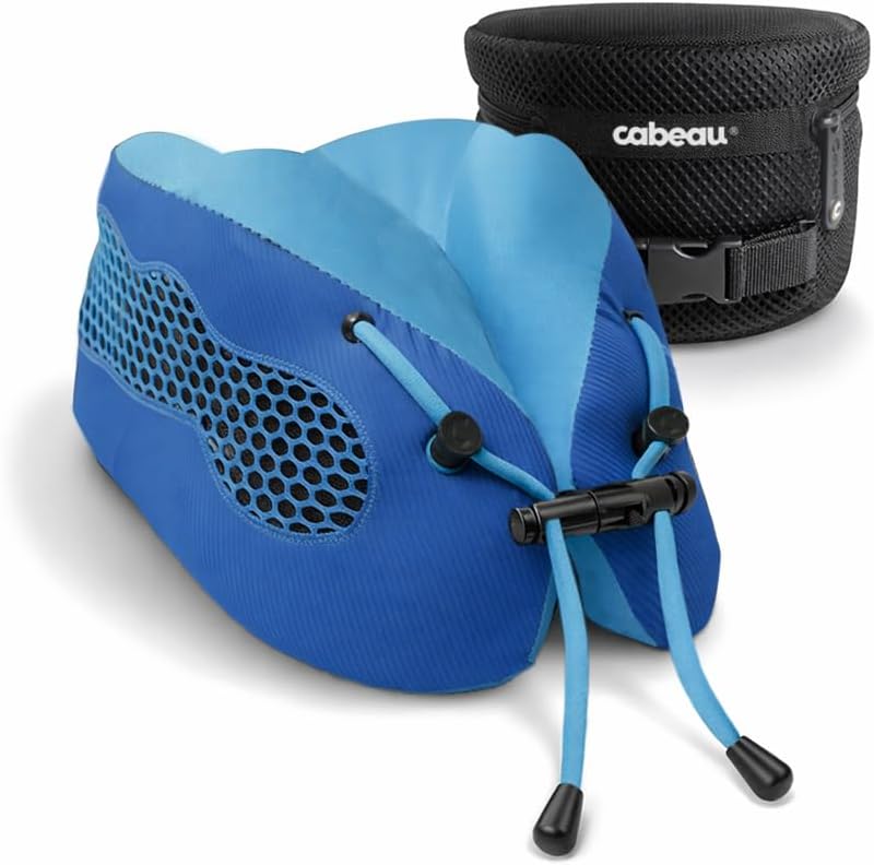 Cabeau The Air Circulating Head And Neck Memory Foam Evolution Cooling Travel Pillow - Blue - Image 1
