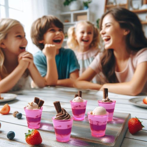 Party Essentials Hard Plastic 2-Ounce Shot/Shooter Glasses, Neon Pink, 50 Count - Image 4