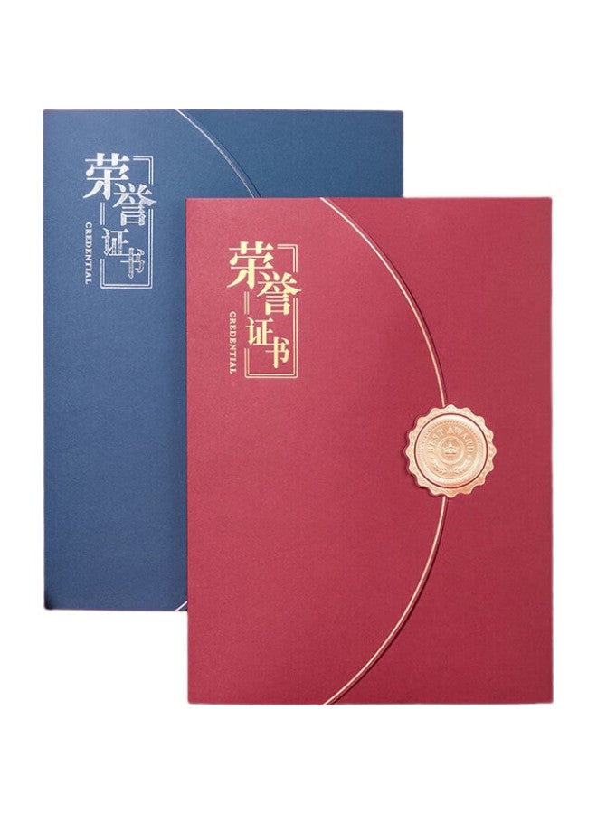 Deli Tri-Fold Red Honor Certificate Cover, Award Paper A4, Printable Document Holder, Diploma Cover, Graduation Certificate, Outstanding Employee Award, Reward Certificate With Inner Pages Br122 - Image 1