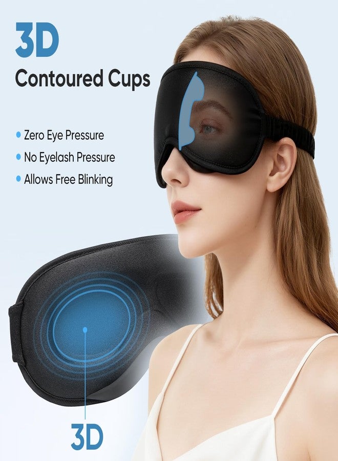 Azang Weighted Eye Mask for Sleeping - Sleep Mask for Women & Men, 3D Contoured Blackout Sleeping Mask for Lash Extensions, Zero Pressure Soft Eye Cover with Adjustable Strap for Travel, Black - Image 3