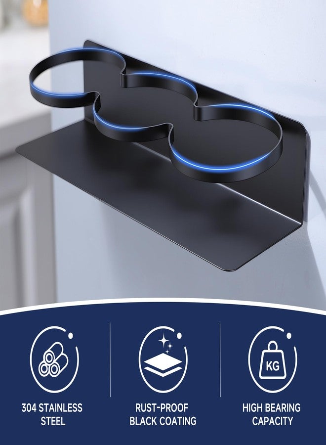 DELITON 2 Pack Magnetic Stanley Cup Holder - Water Bottle Organizer for Stanley 30&40 oz Tumbler & 1 Pack Magnet Paper Towel Holder Without Drilling, Black Kitchen Storage Rack - Image 4