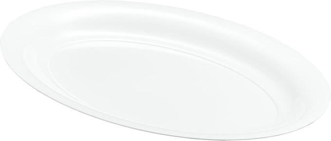 PLASTIC OVAL SERVING TRAYS SERVING PLATTERS OVAL 11 X 16 DISPOSABLE PARTY DISH WHITE PACK OF 4