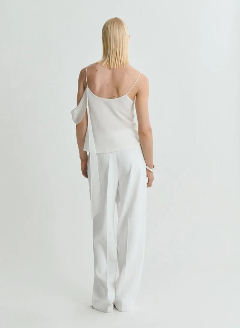 MANGO Draped Top With Flower Detail