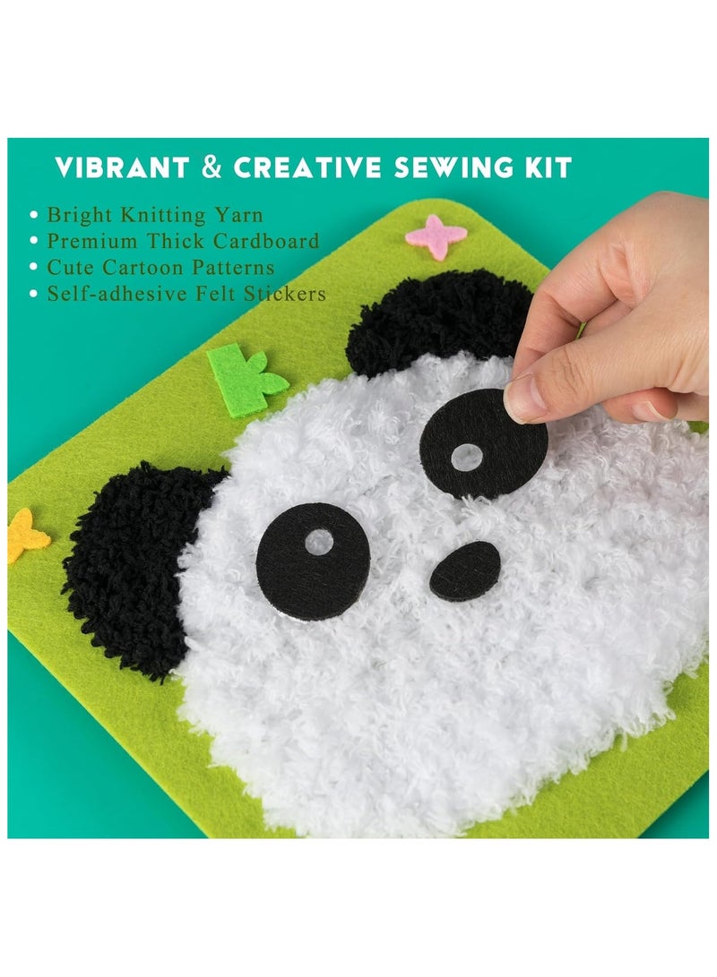 9 Pack DIY Embroidery Doll Set, Animal Sewing Craft Kit for Kids,Cartoon Animal Felt Embroidery Stitching with Stickers Felt Sewing Crafts Projects DIY Arts & Crafts - Image 5