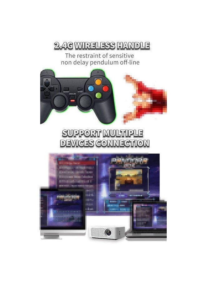 Generic - I3 4K Video Game Console, 10000+ Games, With 2pcs 2.4G Dual Player, Support for 3D Game PSP N64 PS CPS CPS2 - Image 1