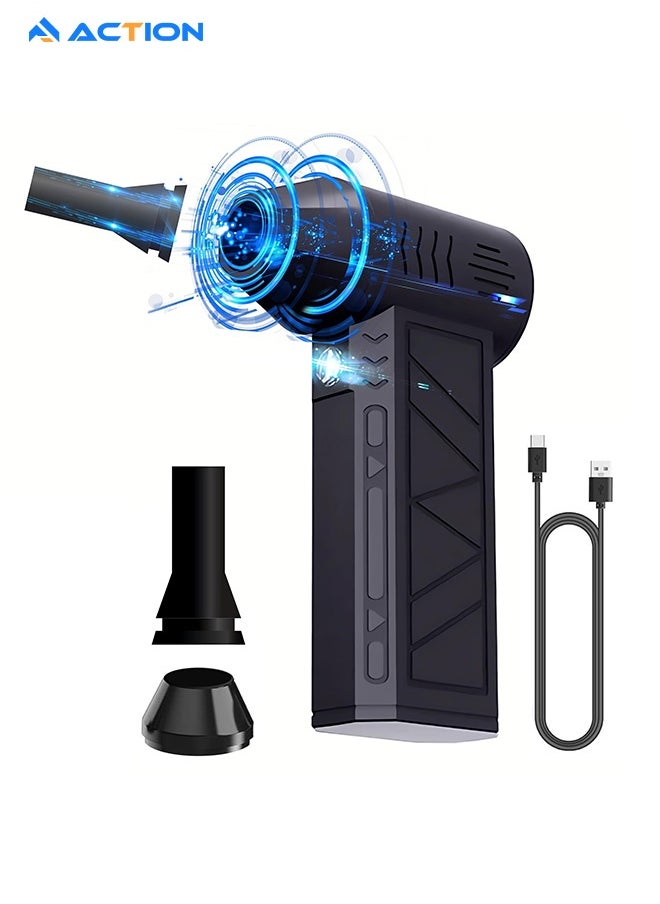 ACTION Cordless Electric Air Duster, Alternative to Air Can Gas Cleaning for Keyboard Laptop Cleaner | 130000RPM Portable Air Blower, Compressed Air Duster with nozzle attachments  - Image 1