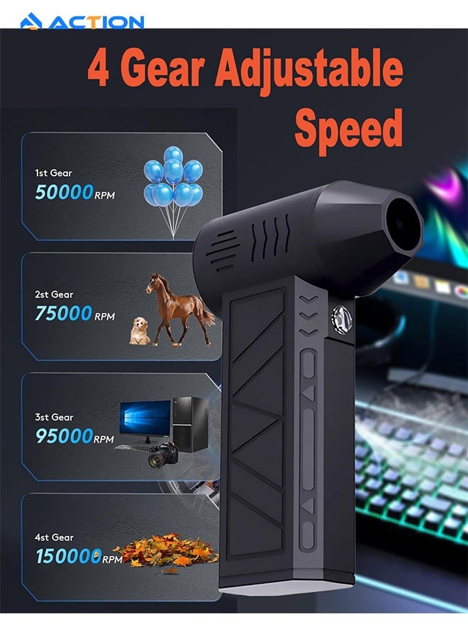 ACTION Cordless Electric Air Duster, Alternative to Air Can Gas Cleaning for Keyboard Laptop Cleaner | 130000RPM Portable Air Blower, Compressed Air Duster with nozzle attachments  - Image 5