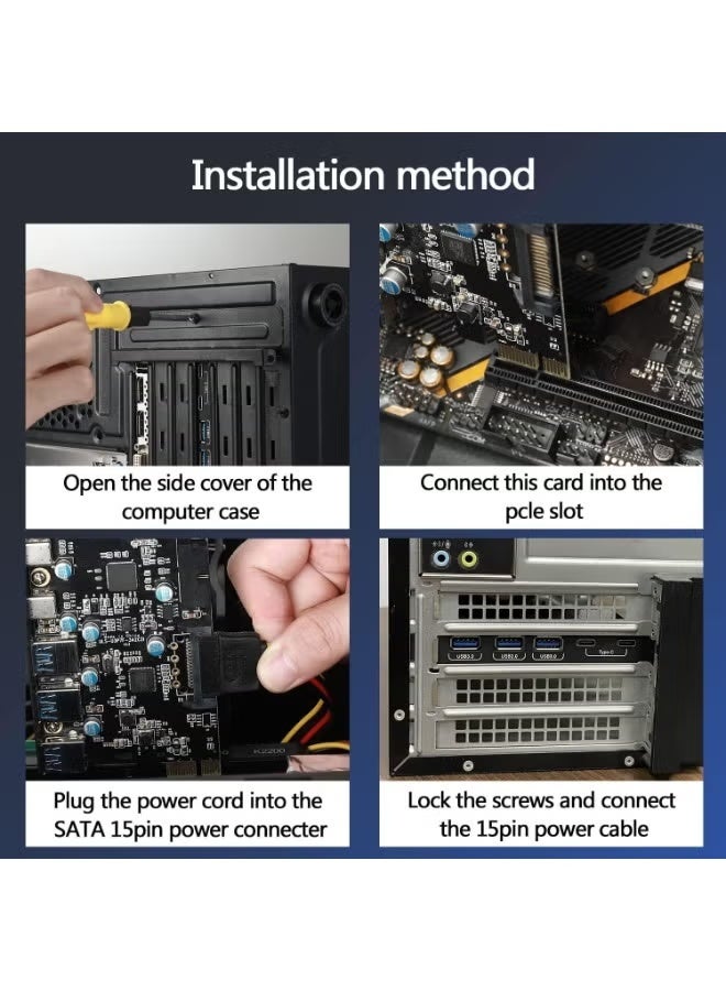 PCIe x1 to USB 3.0 Expansion Card with 3 USB-A Ports, 2 USB-C Ports and 19-Pin Internal Header, Up to 5Gbps for Desktop PCs - Image 3