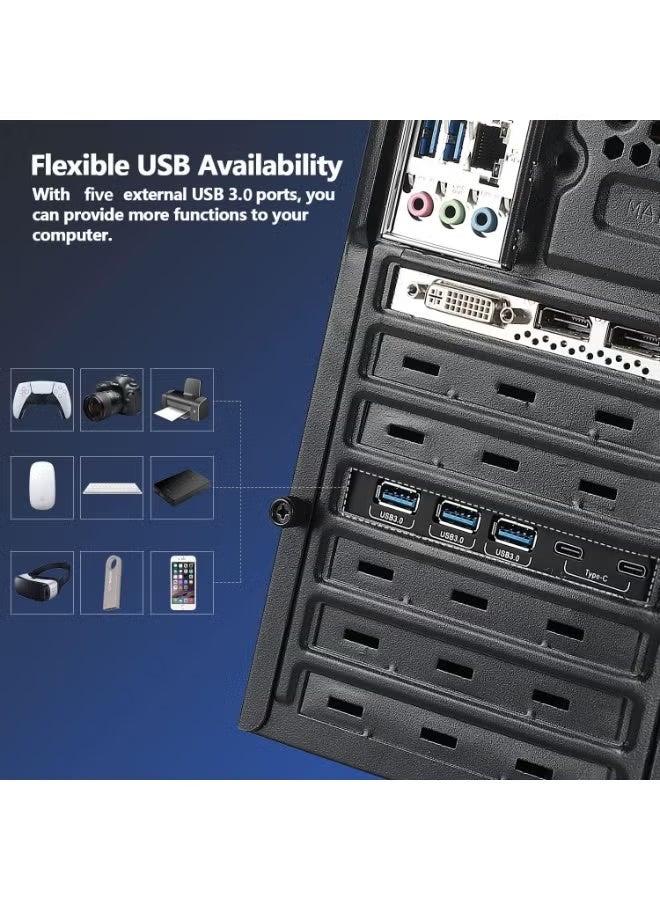PCIe x1 to USB 3.0 Expansion Card with 3 USB-A Ports, 2 USB-C Ports and 19-Pin Internal Header, Up to 5Gbps for Desktop PCs - Image 4