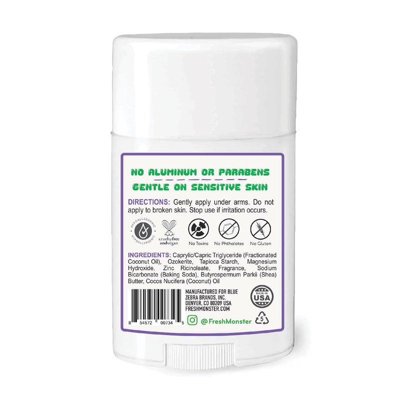 Fresh Monster Natural Deodorant for Kids & Teens I Mom's Choice Gold Award Winner | Aluminum-Free, Paraben-Free, Hypoallergenic I 24-Hour Protection I Gummy Burst Scent I 1.76 oz (3) - Image 3