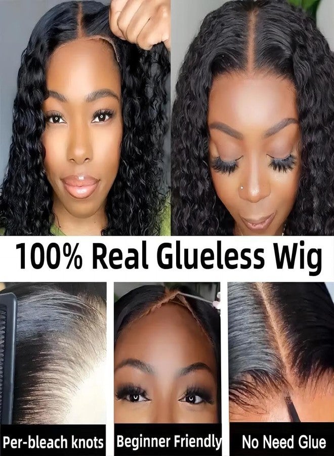 ISEE Wear and Go Glueless Wigs Human Hair Pre Plucked Deep Wave Bob Wig Human Hair Lace Front Wigs for Women Upgraded No Glue Pre Cut 6x4 Lace Closure Glueless Wigs for Black Women Human Hair 12 Inch - Image 3