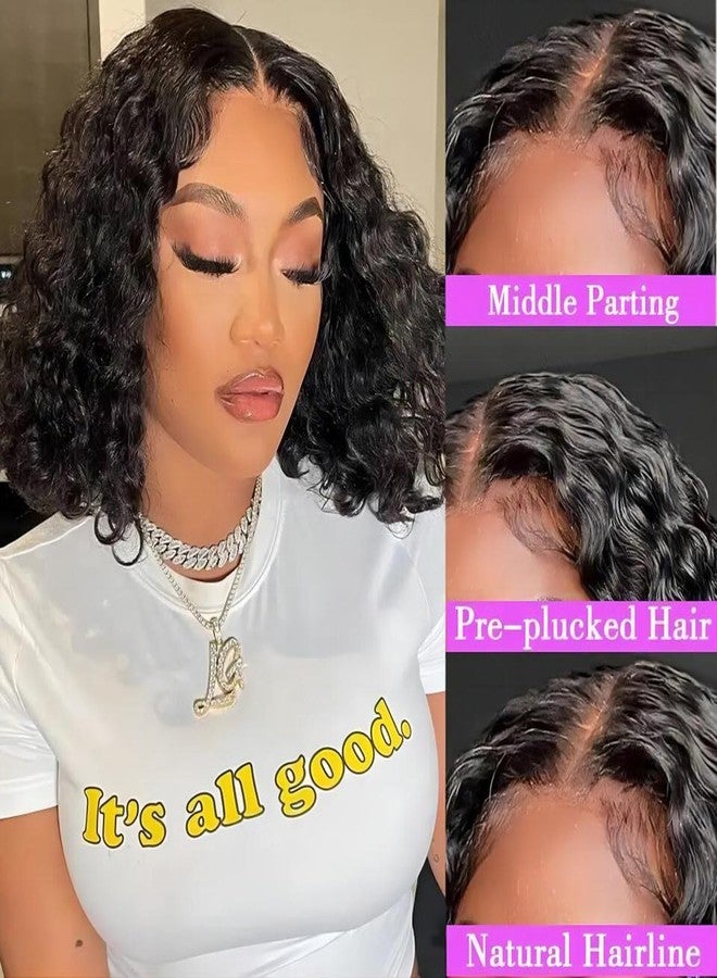 ISEE Wear and Go Glueless Wigs Human Hair Pre Plucked Deep Wave Bob Wig Human Hair Lace Front Wigs for Women Upgraded No Glue Pre Cut 6x4 Lace Closure Glueless Wigs for Black Women Human Hair 12 Inch - Image 5
