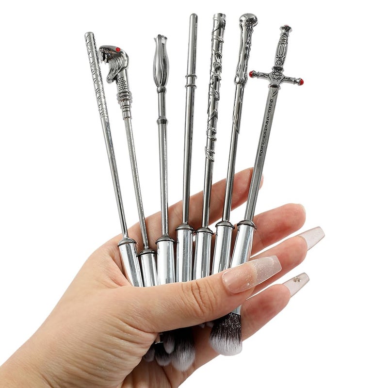 Hamowtux Pottter Makeup Brushes Harrry Gifts Comb Mirror with Gift Box for Eyeshadow Eyebrows Eyeliner Lips Concealer Contouring Highlighter Blending Wizard Wand Makeup Brushes Set - Image 3