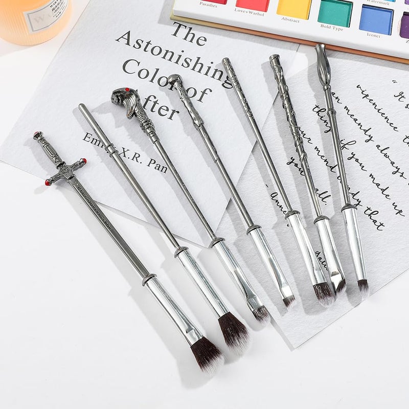 Hamowtux Pottter Makeup Brushes Harrry Gifts Comb Mirror with Gift Box for Eyeshadow Eyebrows Eyeliner Lips Concealer Contouring Highlighter Blending Wizard Wand Makeup Brushes Set - Image 4