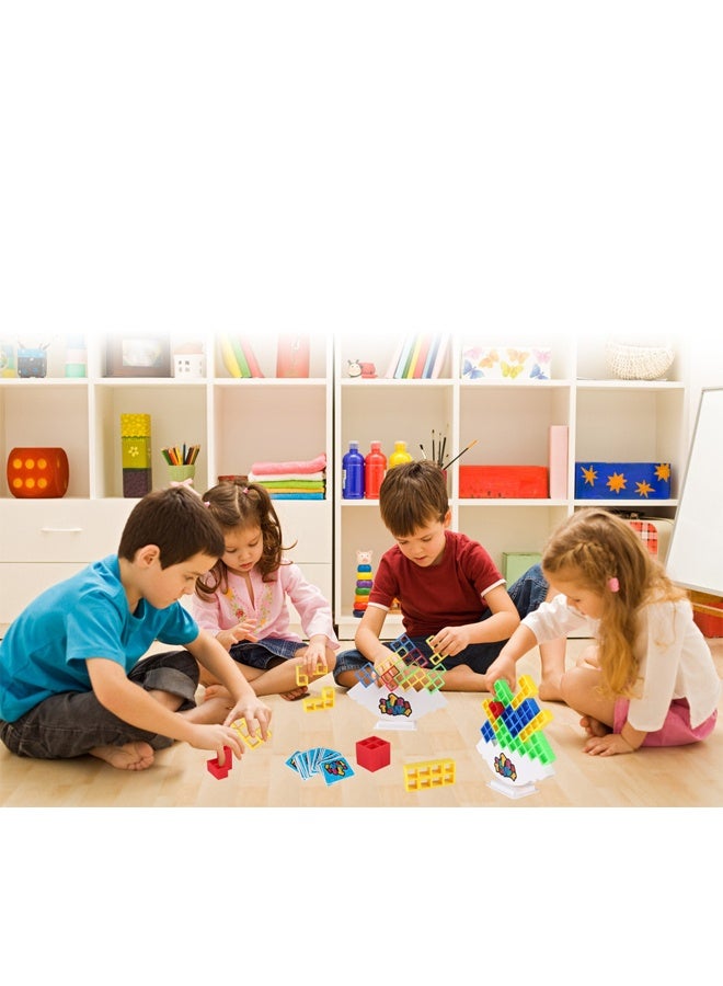 48 جهاز كمبيوتر برج توازن التراكم كتل لعبة، ألعاب لوحة للاعبين + ألعاب العائلة، الحفلات، السفر، الأطفال والكبار فريق بناء كتل لعبة - Image 5