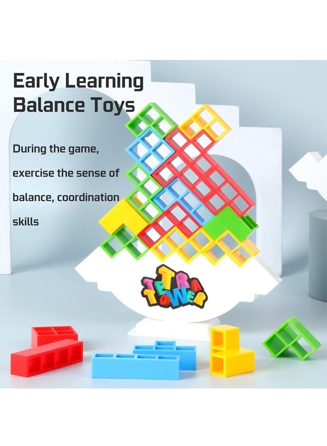 48 جهاز كمبيوتر برج توازن التراكم كتل لعبة، ألعاب لوحة للاعبين + ألعاب العائلة، الحفلات، السفر، الأطفال والكبار فريق بناء كتل لعبة - Image 3