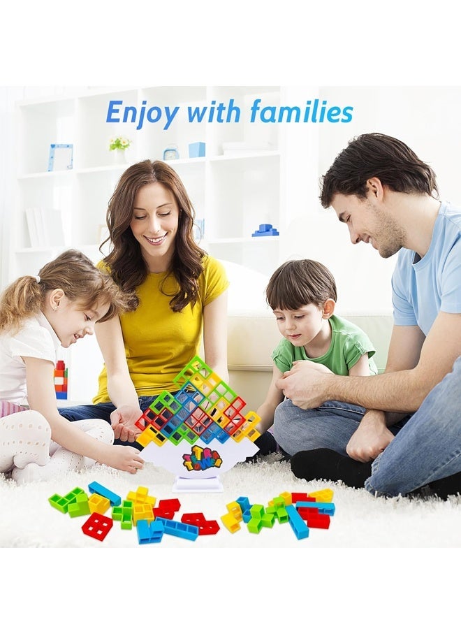 48 جهاز كمبيوتر برج توازن التراكم كتل لعبة، ألعاب لوحة للاعبين + ألعاب العائلة، الحفلات، السفر، الأطفال والكبار فريق بناء كتل لعبة - Image 2