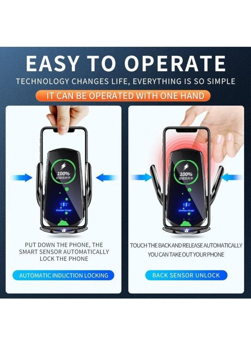 Lisa Butik - Q3 Smart Sensor Car Wireless Charger Vehicle Phone Charger and Holder Automatic Smart Infrared Sensor - Image 1