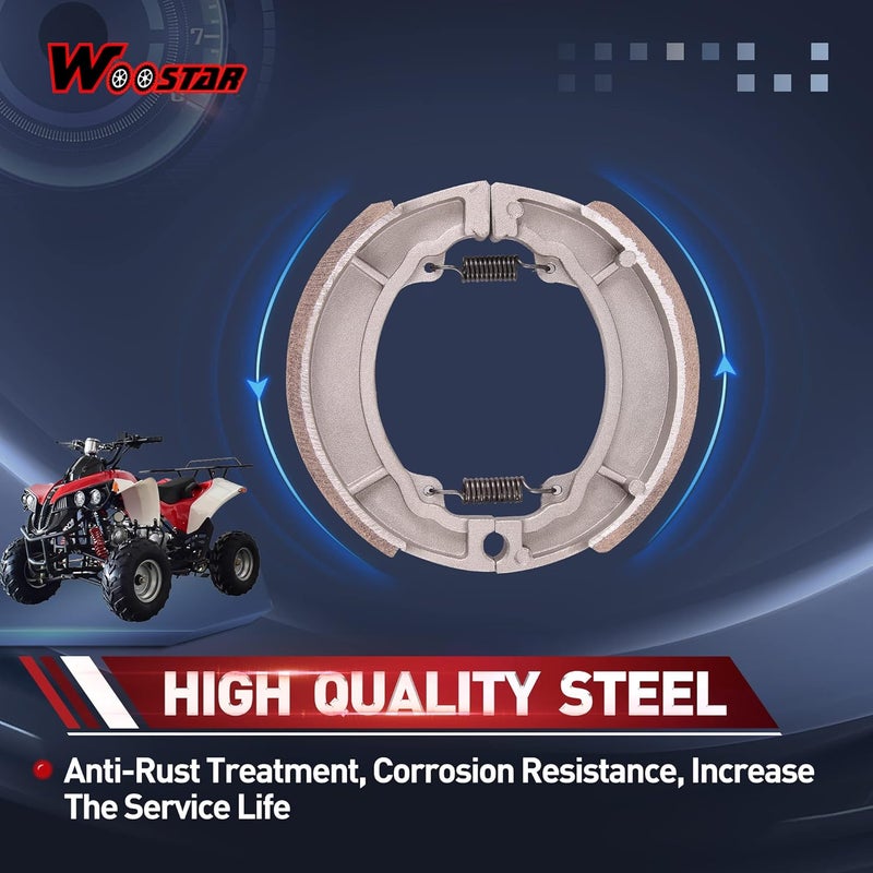 WOOSTAR Drum Brake Shoe Replacement for 50cc to 250cc ATVs and Scooters - Image 4