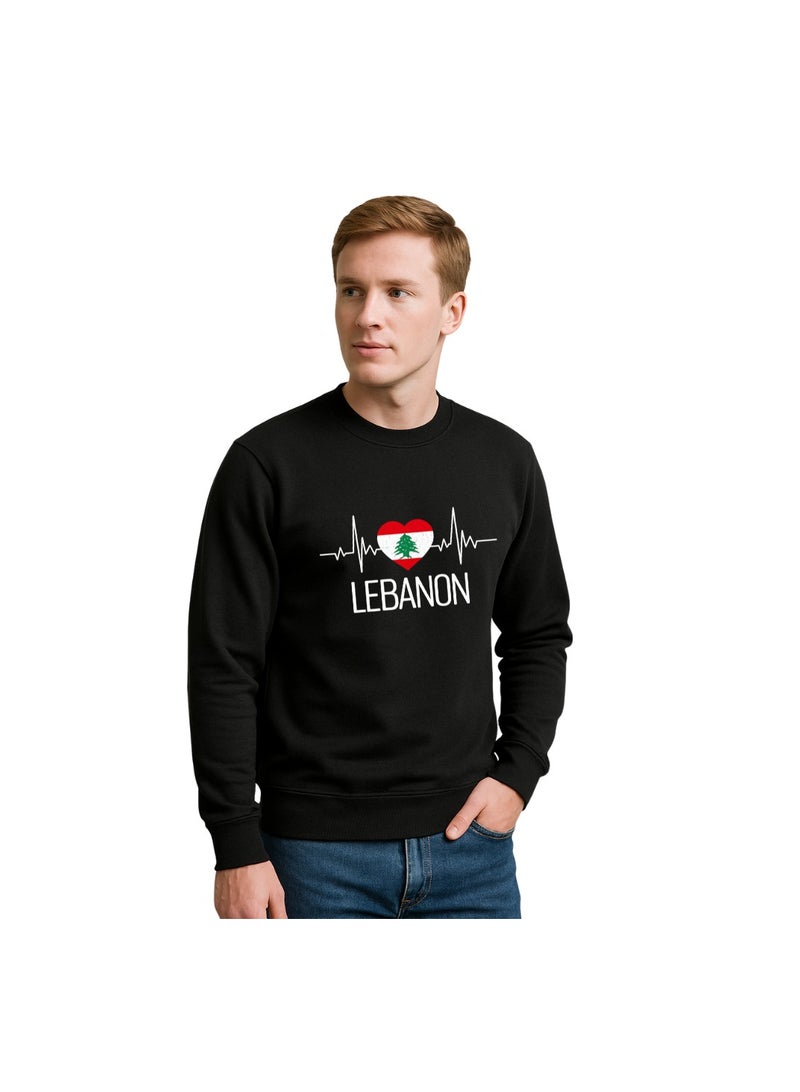 PRINTSHOP4ME Lebanon Men’s Sweatshirt–Long Sleeve Cotton Pullover With Beirut Image Printed Design–Comfortable&Stylish For Travel, Casual Wear And Outdoor Activities  - Image 2