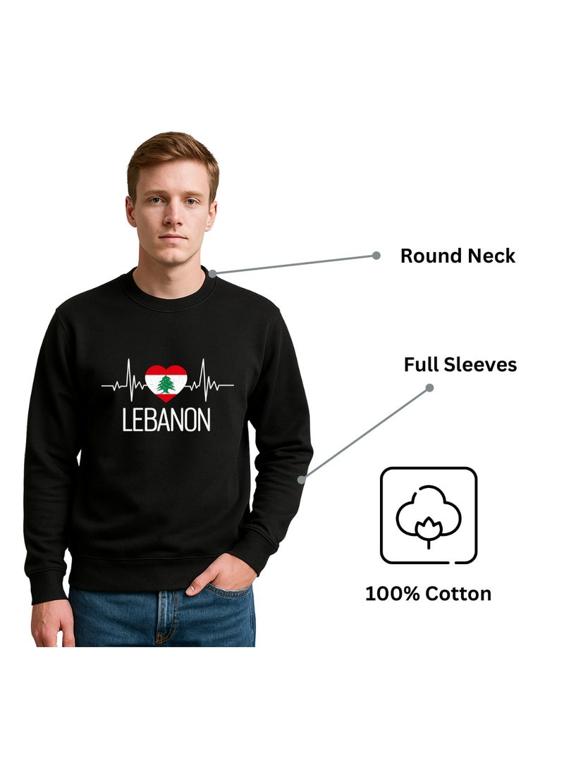 PRINTSHOP4ME Lebanon Men’s Sweatshirt–Long Sleeve Cotton Pullover With Beirut Image Printed Design–Comfortable&Stylish For Travel, Casual Wear And Outdoor Activities  - Image 5