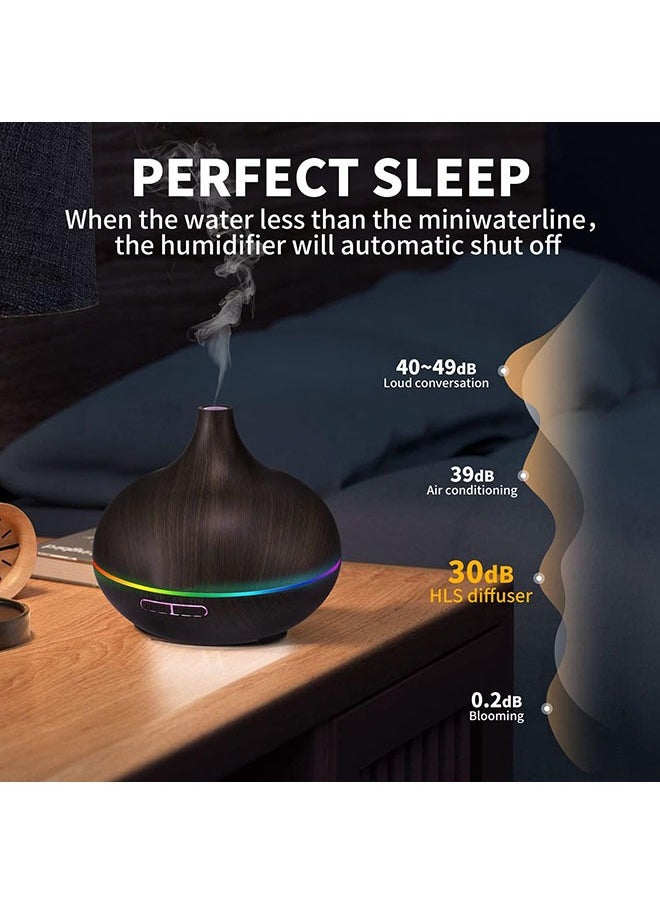 Hihonor - 550ML Diffusers for Essential Oils, Large Office Essential Oils Aromatherapy Diffuser with Ambient Light & 3 Timer, waterless auto Off Cool Mist humidifier Vaporizers for Bedroom Kids - Image 1