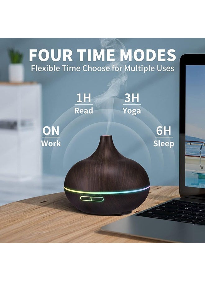 Hihonor - 550ML Diffusers for Essential Oils, Large Office Essential Oils Aromatherapy Diffuser with Ambient Light & 3 Timer, waterless auto Off Cool Mist humidifier Vaporizers for Bedroom Kids - Image 1