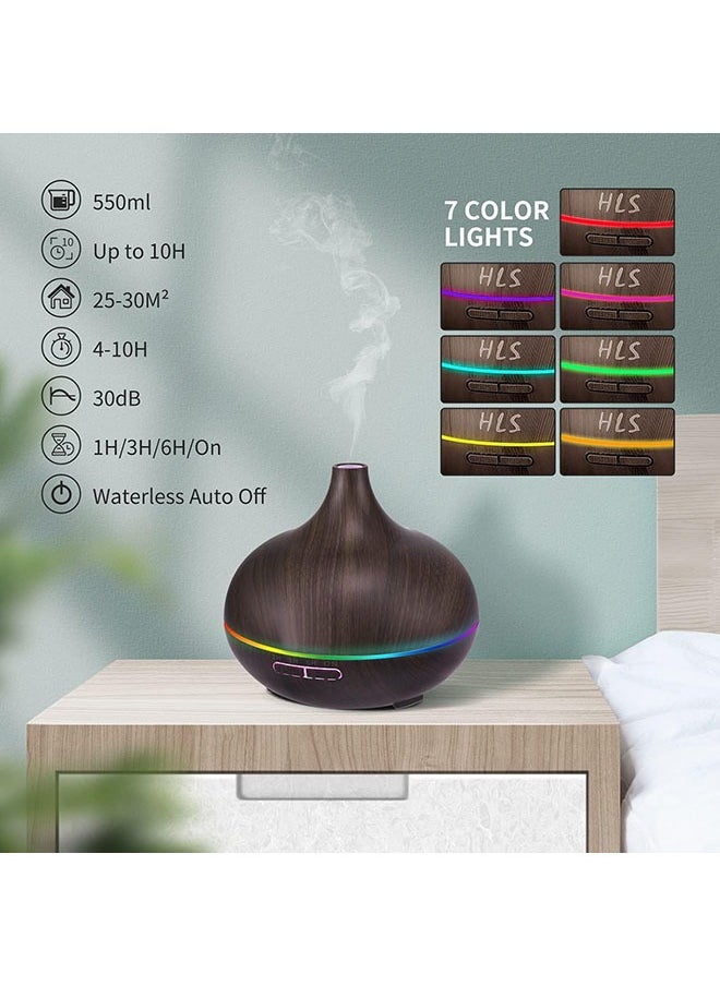 Hihonor - 550ML Diffusers for Essential Oils, Large Office Essential Oils Aromatherapy Diffuser with Ambient Light & 3 Timer, waterless auto Off Cool Mist humidifier Vaporizers for Bedroom Kids - Image 1
