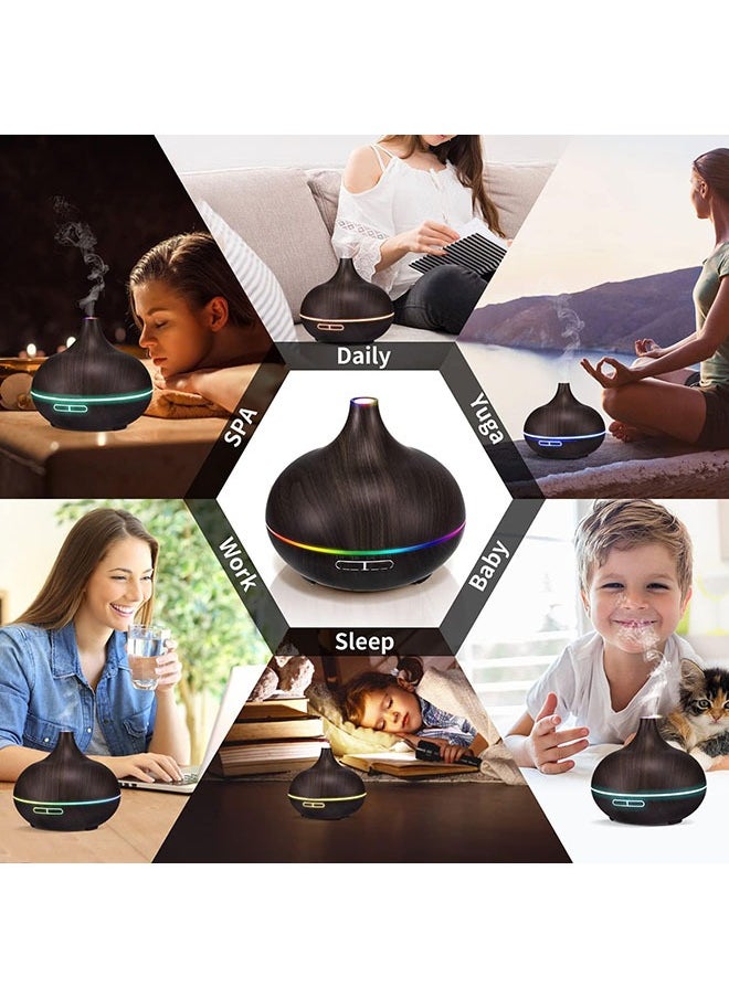 Hihonor - 550ML Diffusers for Essential Oils, Large Office Essential Oils Aromatherapy Diffuser with Ambient Light & 3 Timer, waterless auto Off Cool Mist humidifier Vaporizers for Bedroom Kids - Image 1