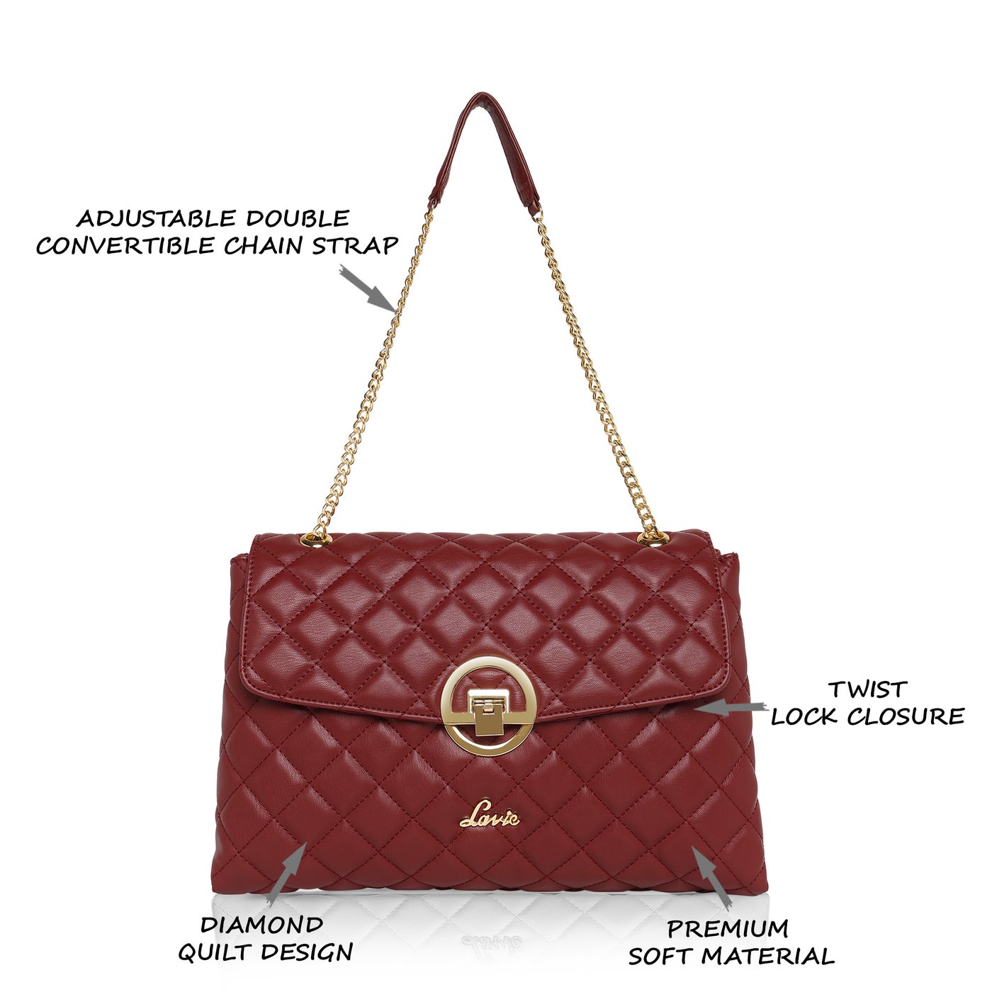 حقيبة لافي كويلت إيدن نسائية بحمالة علوية لون نبيت...