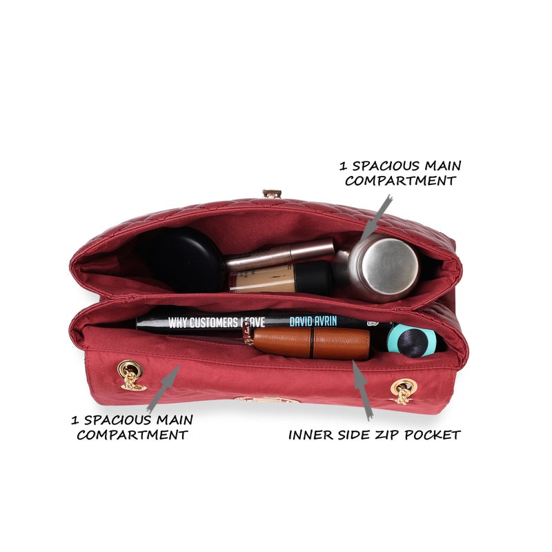 Lavie Quilt Eden Women's Flap Satchel (Wine) - Image 2