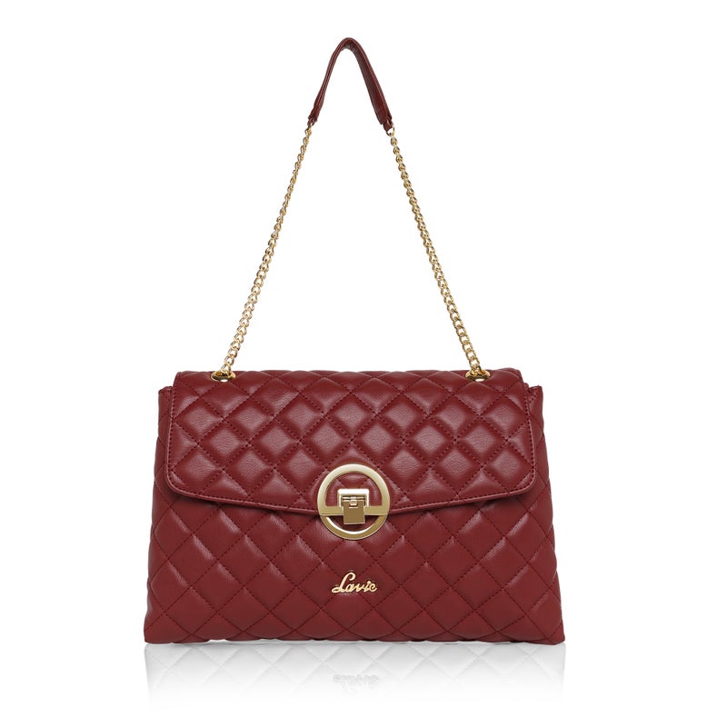 Lavie Quilt Eden Women's Flap Satchel (Wine) - Image 1