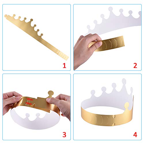 SIQUK 27 Pieces Golden Paper Crown Party Gold Crowns Hats King Crowns for Party and Celebration - Image 4