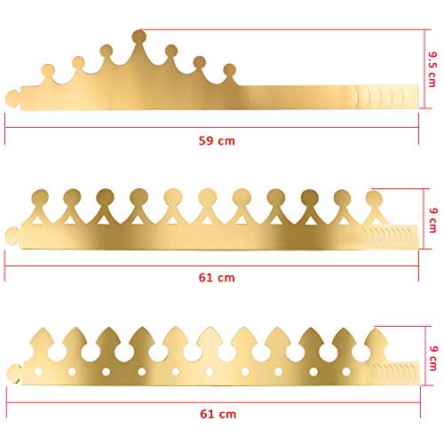 SIQUK 27 Pieces Golden Paper Crown Party Gold Crowns Hats King Crowns for Party and Celebration - Image 3