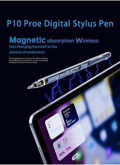 Generic Transparent Magnetic Digital Stylus Pen Compatible with iPad Pro 11 inch, iPad Pro 12.9 Inch, iPad Air 4/5, iPad Mini 6, Magnetic Wireless Charging  - Image 2