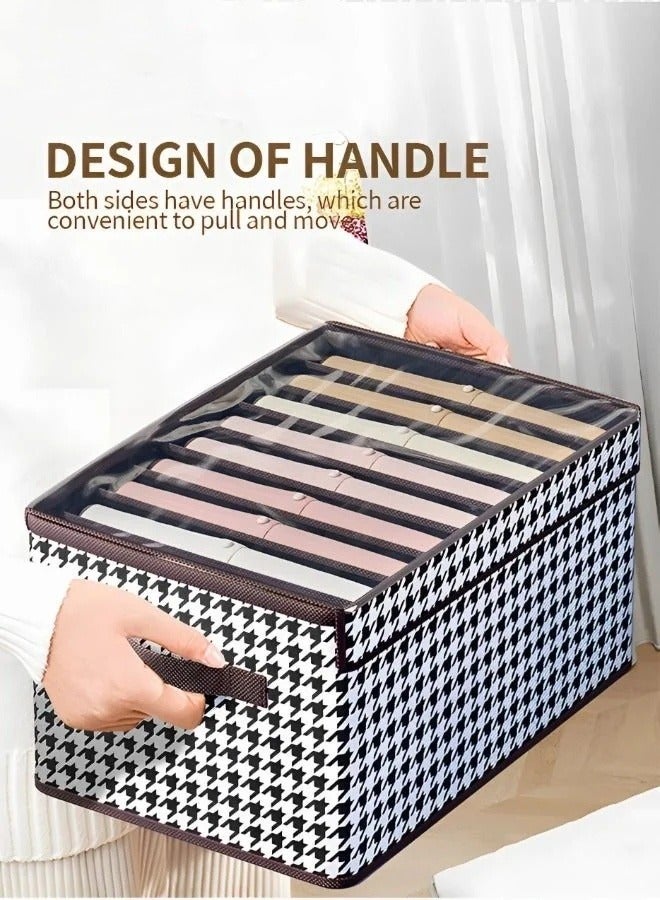 MIXDE 3-Piece Foldable Cloth Storage Box,Foldable Closet Drawer Storage Box With Transparent Cover,Drawer Organizers for Clothing,Jeans,T-Shirt  - Image 2